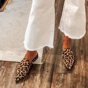 Leopard Print Franco Sarto Flat Loafer Slide